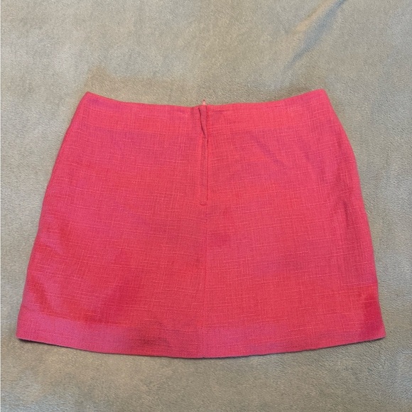 Lilly Pulitzer Skirt Women’s Pink Hayes Skirt Twill Linen Blend Ruffles - Picture 7 of 9